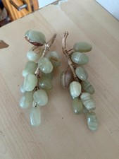 Bundle of 2  Vintage Onyx Stone Grape grapes vine Cluster Ornaments 18cm long