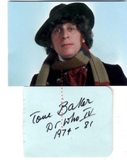 Tom Baker vintage signed page Doctor Who