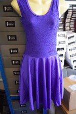 Purple lace front sleeveless ballroom dance dress BALL6 -  Size UK 10