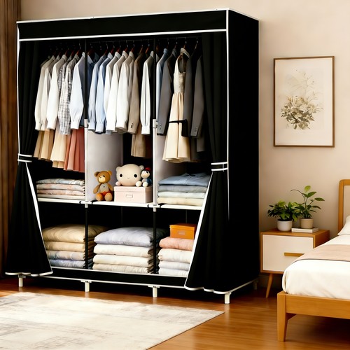 Large fabric canvas wardrobe - large,