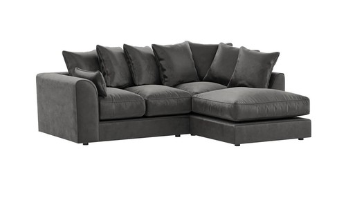 Plush velvet corner sofa - corner,