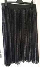 GALLERY black sparkly sunray pleat skirt, XL, Eur 48-50