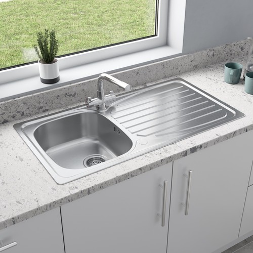Inset stainless steel kitchen - stainless,