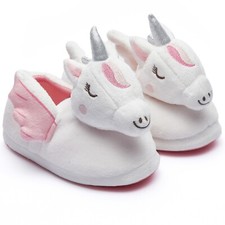 Girls Slip On Shoes Slippers Indoor Shoes UK Shoe Size 5-13 Sparkle Unicorn Gift