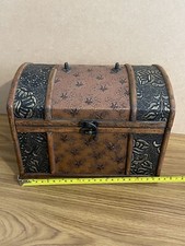 Vintage Wooden Chest Jewellery Box Pirate Theme Treasure Decorative Storage  