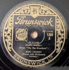 78rpm Bing Crosby – Please / Here Lies Love 1932 EX+ UK 1st Release