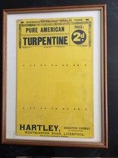 Original Vintage Advertising Cardboard Sign Chemist Pharmacy Turpentine