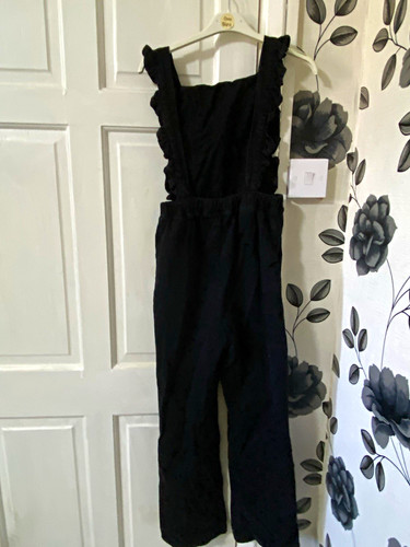 Girls black ruffle denim - girls,