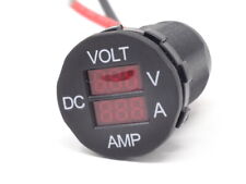 DBG 12V/24V Voltmeter & 25 Amp Ammeter Round Digital LED DC Guage Car Boat Bike