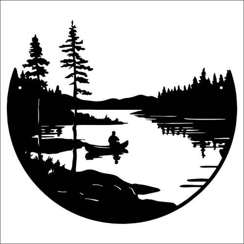 Fishing river mountains vinyl - fishing,