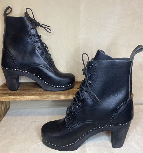 Swedish hasbeens black leather - swedish,