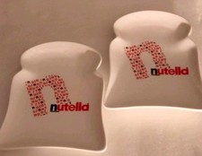 Nutella Ceramic Bread Slice or Toast Shape Plates X 2...