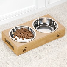 Raised Double Bowl Dog Cat
