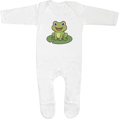 Happy frog baby sleepsuit - frog',