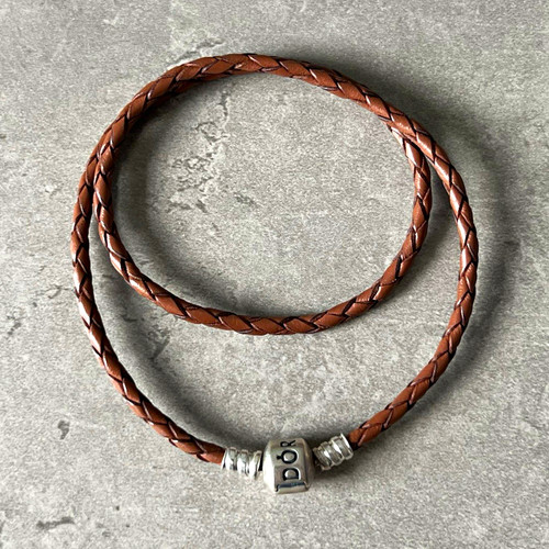 Pandora brown braided - braided, leather