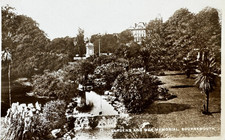 1931 Bournemouth Gardens & War Memorial Vintage Image Picture Real Photo RPPC