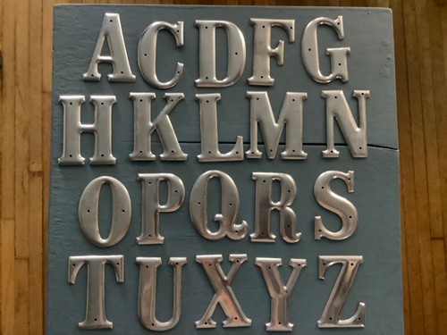 Vintage aluminum metal letter - vintage,