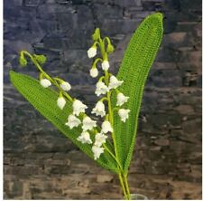 CROCHET PATTERN LILY OF THE VALLEY FLOWER WITH LEAF FOR BOUQUET MANY PHOTOS