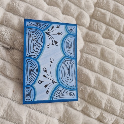 Aceo blue art - blue,