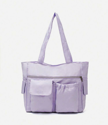 Purple nylon tote shoulder - nylon,
