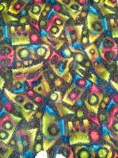 Vintage Retro 60s Mid Century Colour Abstract Wool Axminster Carpet Offcut Runer