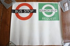 c1970s Bus & Coach Stop Request Temporary Sign Poster London Transport LT Ref 4