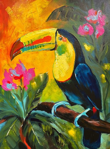 Toucan bird painting - bird, original