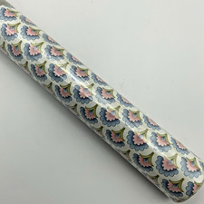 Vintage Fablon Roll Unused Blue Pink Green Pattern 450mm X 1.5m 