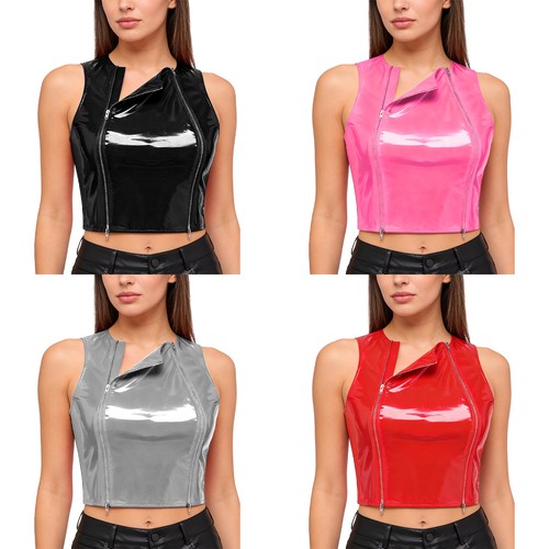 Women wet look - women, crop