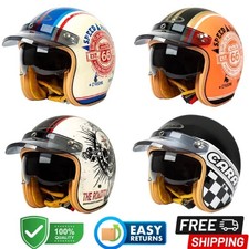 CARAT Half Face Motorcycle Helmet Vintage Retro Scooter Jet Helmet Cruiser