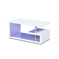 Coffee Table White Gloss LED