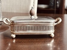 Antique silver plate sardine - silver,