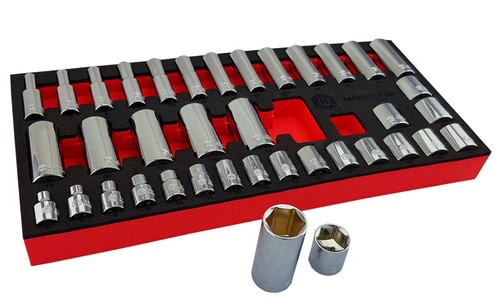 38pc chrome socket set - 38pc,
