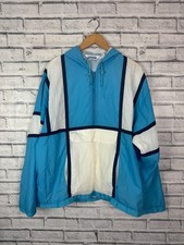 Vintage Hobson Beach Windbreaker | 80s 90s Blue White Colour Block Jacket L