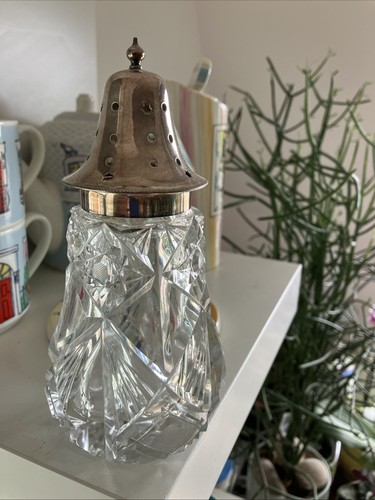 Vintage cut glass sugar - vintage, sifter
