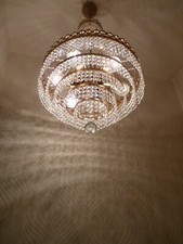 Vintage 6 light Brass and