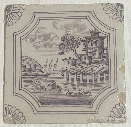 19th century dutch delft tile - 19th,