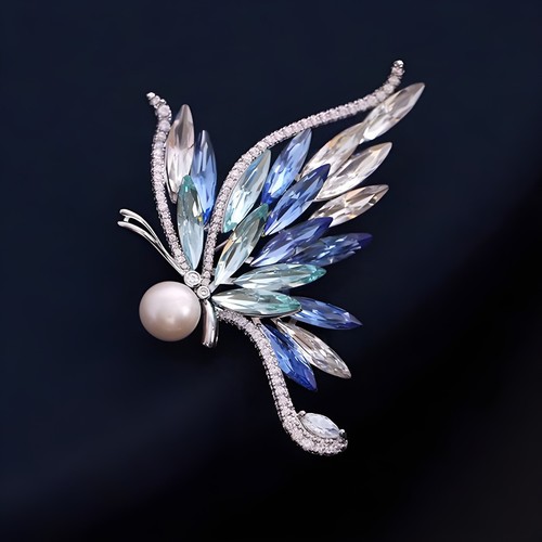 Blue crystal butterfly - blue,