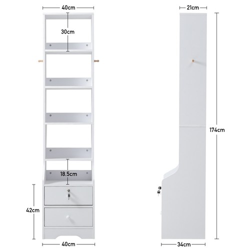 Tall nightstand bedside table - tall,