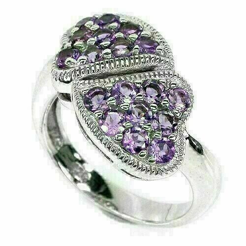 Silver ring amethyst natural - ring,