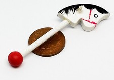 Dolls House White Wooden Hobby Horse 1:12 Scale Nursery Toy Accessory tumdee