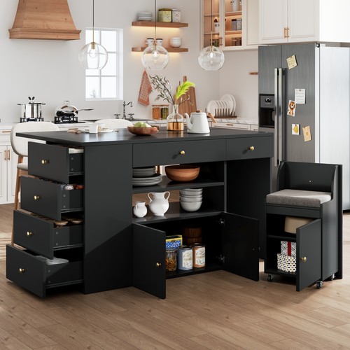 Adjustable kitchen island - kitchen,