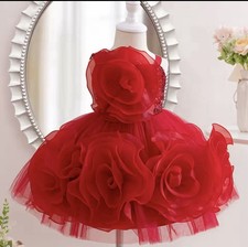 🌹 Red Girls Party Dress –