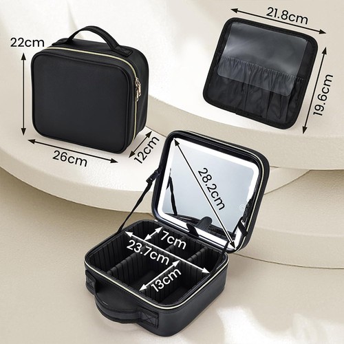 Travel makeup case with led - case,