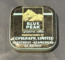 Old Vintage Antique Tin Box Can Typewriter Ribbon Ink Blue Peak Glamorgan