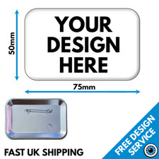 Rectangular Custom Badges •
