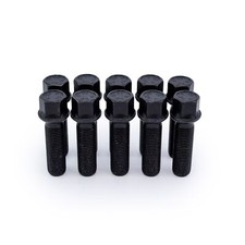 Fits VW Alloy Wheel Bolts M14 X 1.5 Extended 40MM Taper 17mm Hex Black X10