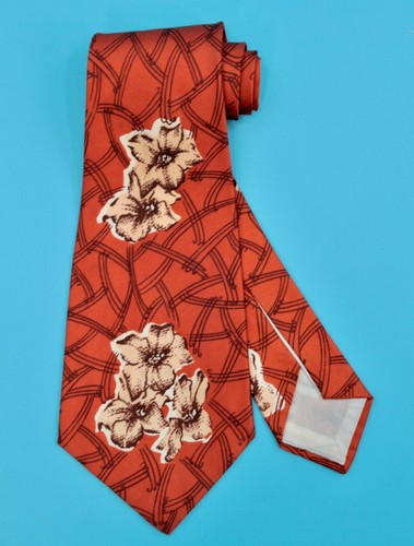 Vtg men 1940s orange flower - 1940s,