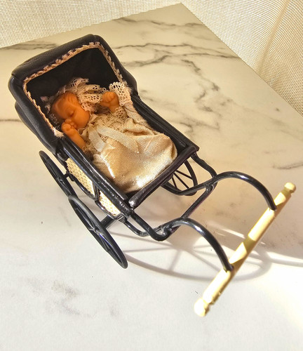 Miniature doll pram - doll,