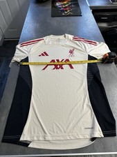 Adidas Liverpool AXA Training Top T Shirt Medium Cream Red Black Poly